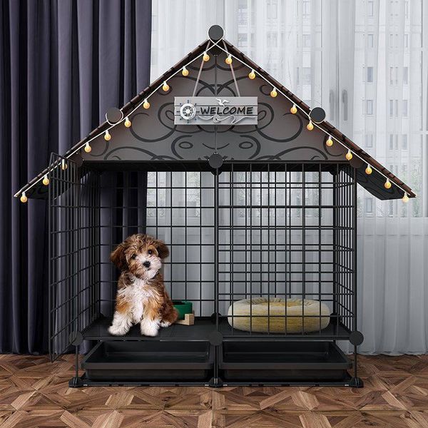 

kennels & pens dog crate small villa with toilet separation puppy kennel pet fence indoor