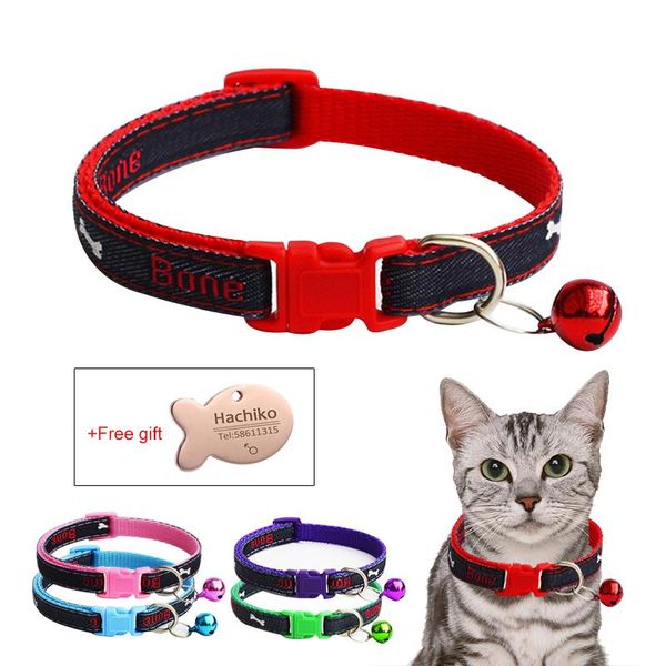 

yvyoo pet dog collar with bell puppy cat pet collars for small medium dogs gift personalized engraved id tag u09