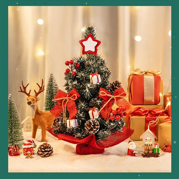 

christmas decorations diy tree 30cm 40cm ornaments mini desktrees with light string home decoration scene layout kids gifts