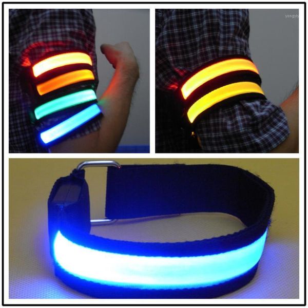 

bike lights 1pcs running light sports led wristbands adjustable glowing bracelets for runners joggers cyclists riding safety bicycle1