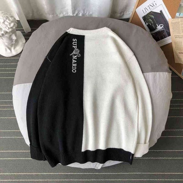 

men's sweaters zazomd autumn nightgowns japanese style funny male tendency male loose sweaters winter ucxl, White;black