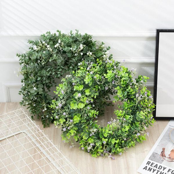 

decorative flowers & wreaths simulation eucalyptus wreath fake and plants with wall ceiling decoration flower vines diy wedding supplies