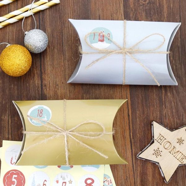 

24pcs candy box bag pillow shape wedding favor gift boxes packaging with sticker