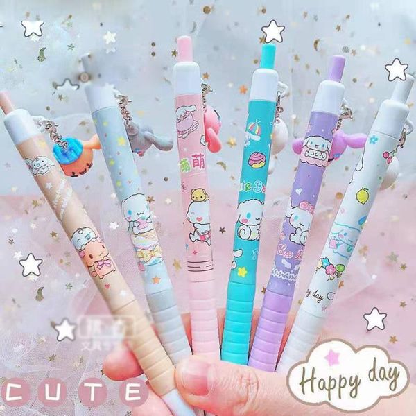 

gel pens kawaii dog pendant pen 36 pcs/lot cute 0.5 mm black ink signature office school writing supplies stationery gift