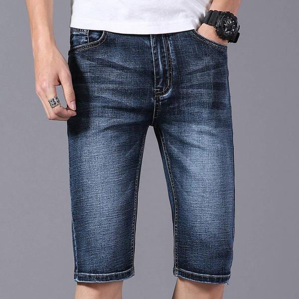 

men's shorts summer stretch short jeans fashion casual slim fit high denim large size 28-40, White;black