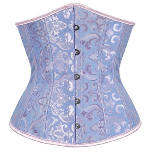 

bustiers & corsets satin gothic corset jacquard floral underbust and waist cincher top, Black;white