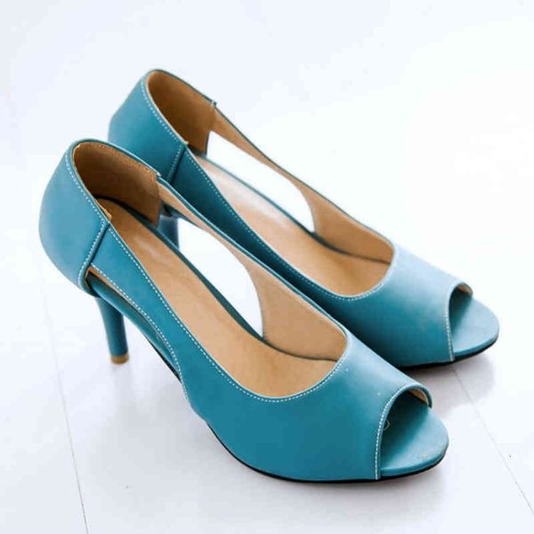 

sandals sweet summer for woman shoes fashion pink blue yellow women's peep toe high heels cut-out flip flop ladies t6cg, Black