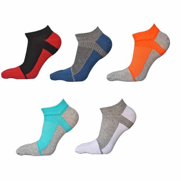 Calzini da uomo Uomo Five Finger Casual Sport Pure Color Traspirante Anti attrito Cotton Toe Sock Male Funny Invislble Running Boat Soxs