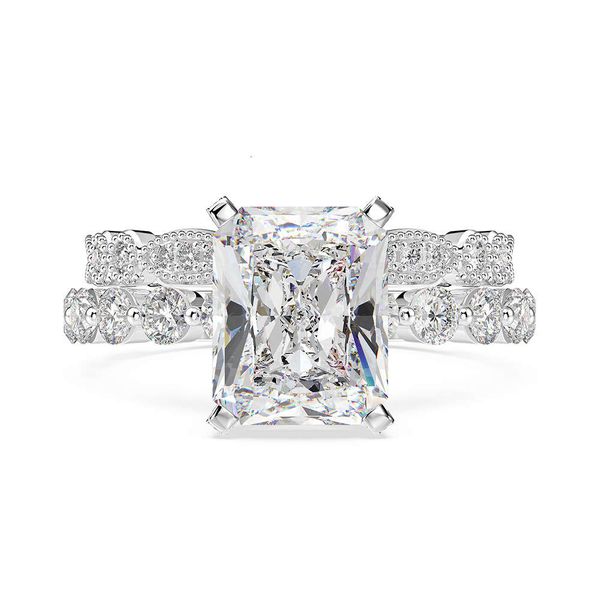 

hbp fashion luxury jewelry new high carbon full diamond combination ring set accessories, Silver
