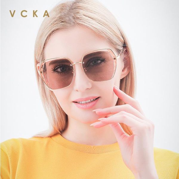 

sunglasses vcka fashion oversize polarized square women 2021 big sun glasses female uv400 oculos, White;black