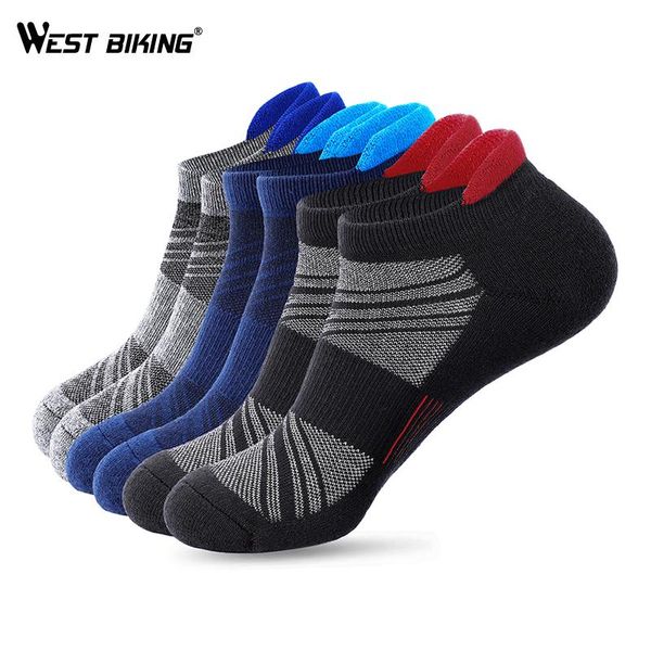 

sports socks west biking sport men breathable cycling soft quick-dry elastic non-slip running hiking fitness bicycle sock, Black