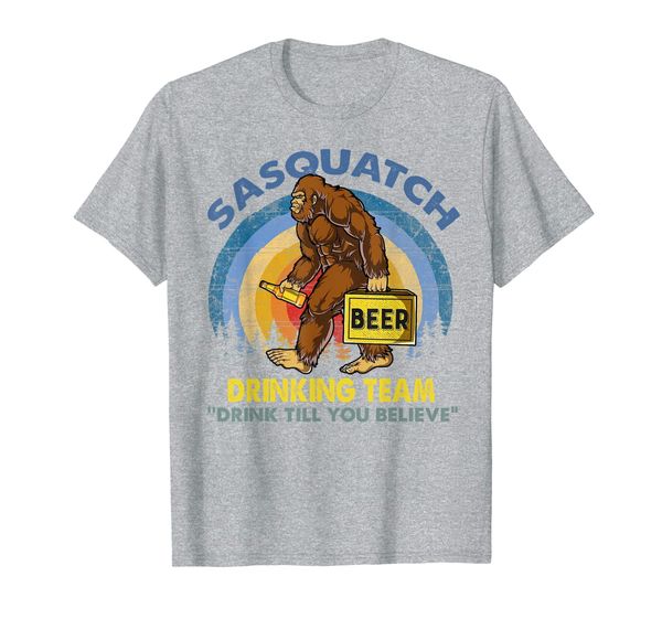 

vintage sasquatch drinking team funny bigfoot t-shirt, White;black