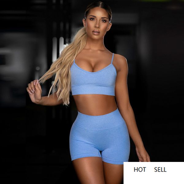 

2pcs seamless gym set women sports bra high waist yoga set women fitness, White;red