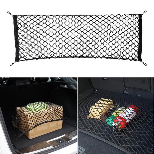 

car organizer back rear trunk seat elastic string net universal storage bag pocket cage auto mesh