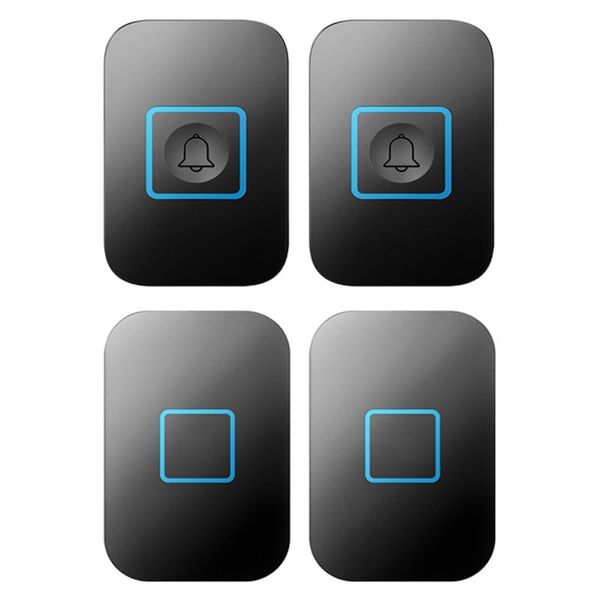 

wireless waterproof doorbell 2 button 2 receiver 300m music doorbell led eu plug