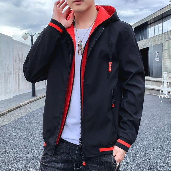 

men's jackets jacket spring and autumn leisure hooded thin 2021 processing custom work clothes coat, Black;brown