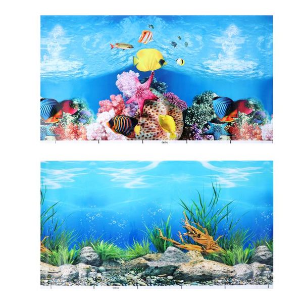 

aquarium fish tank background sticker 3d double-sided wallpaper decorative pictures underwater backdrop decor decorations