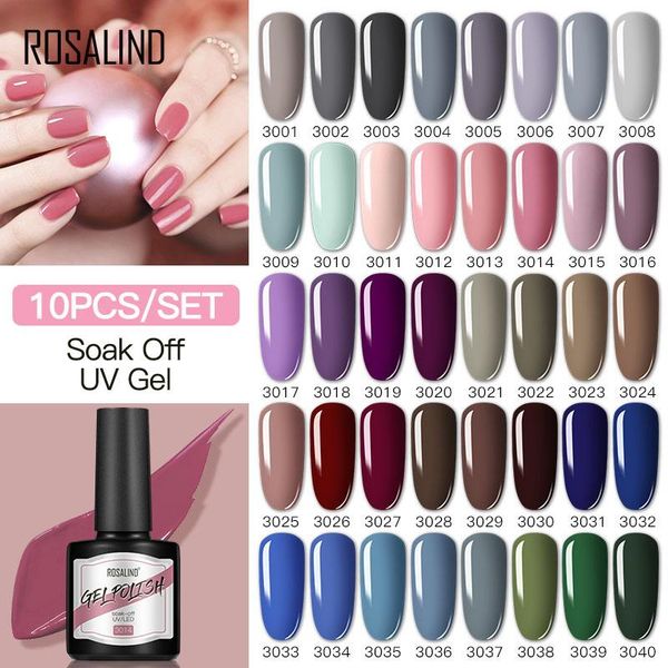 

nail art kits rosalind 5/10pcs gel set soak off all for manicure nails polish hybrid varnishes kit design 8ml uv led lacquer