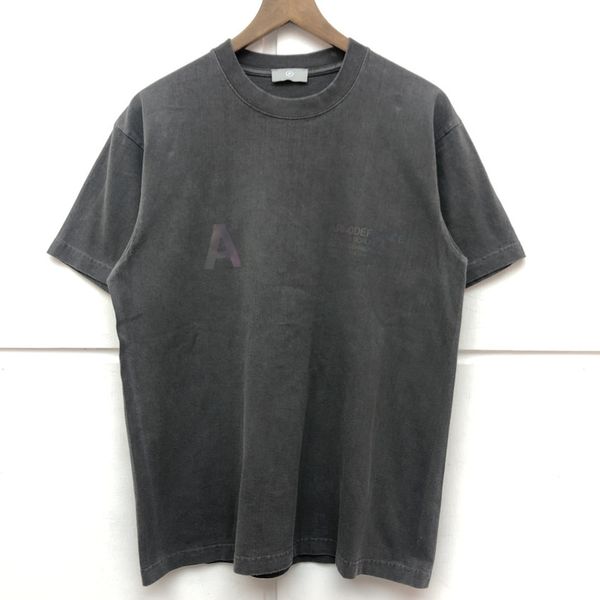 

2021 new ss vintage reflection arnodefrance t-shirt men women high-quality wash and make old tee clothing vvwz, White;black
