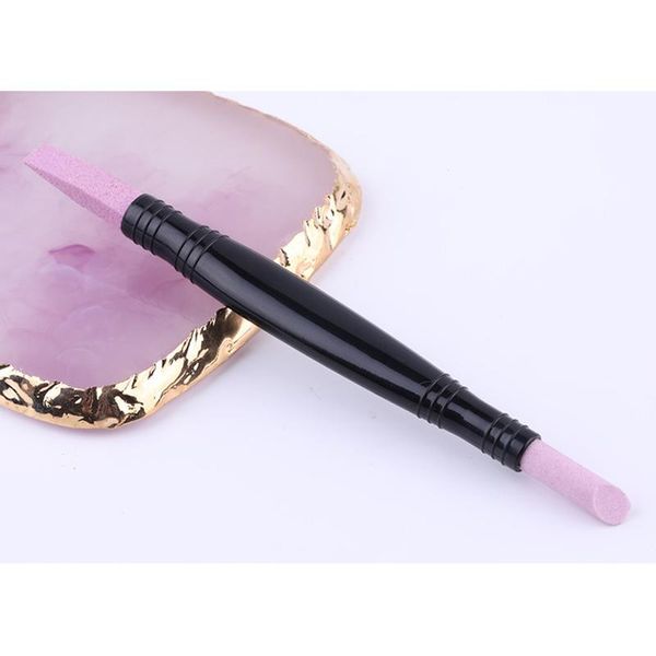 

dotting tools pumice stone nail file manicure double-headed multi-functional peeling skin polishing pen, Silver
