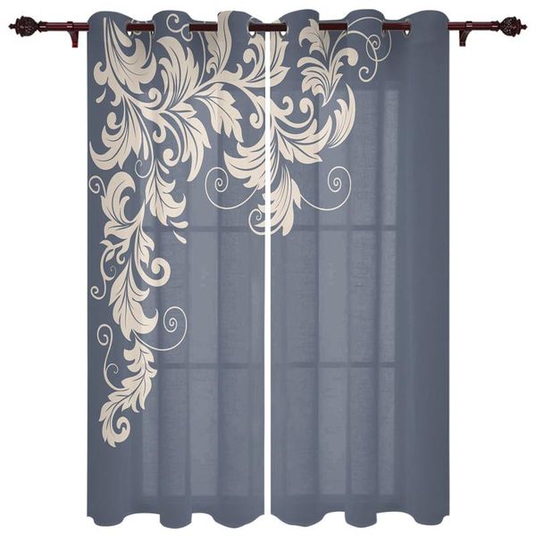 

translucent curtains retro flower gray valance window curtains living room bedroom