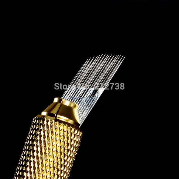 

100 pcs 3 rows line 16pin needle permanent eyebrow makeup needle blades for microblading pen manual embroidery ing