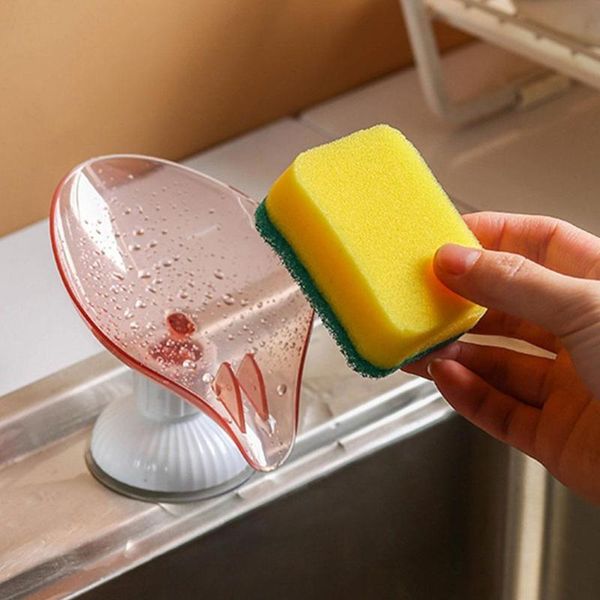 

soap dishes leaf shape holder dish for bathroom quick so rack m1k3 container cup drain suction fixed storage sturdy y6g4