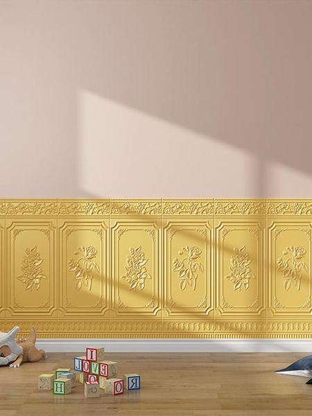 

wall stickers skirt wallpaper panel self-adhesive 3d sticker living room decoration waterproof anti-collision foam
