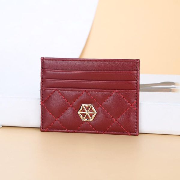 

card holders function case business 6 bits red holder men credit passport bags women id wallet purses, Brown;gray