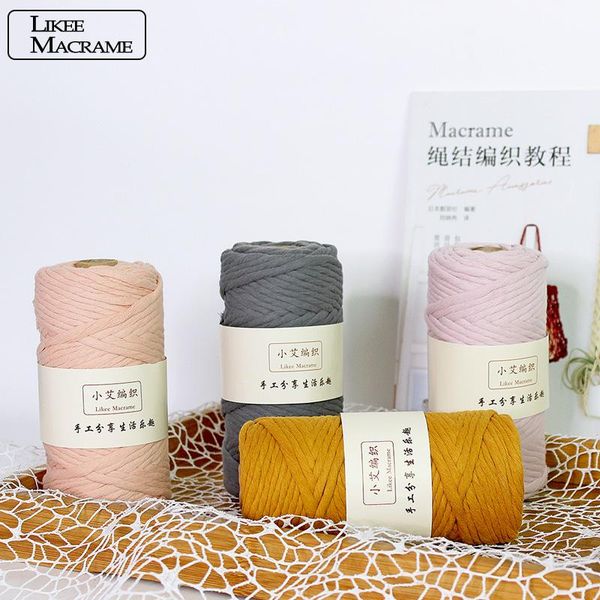 

4mm single strand macrame cord macrame rope 50m(54yd) colorful cotton cord for supplies wall hanging, Black;white