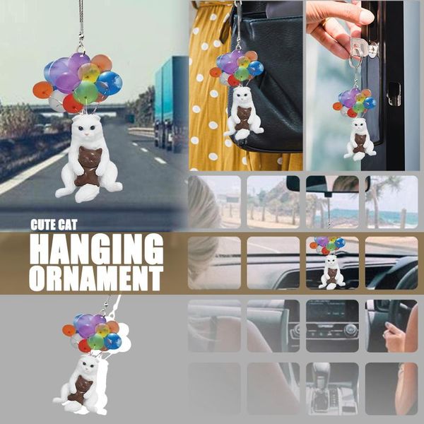 

party favor car cute cat hanging ornament with colorful aerosphere gift cartoon charms christmas home decoration kids