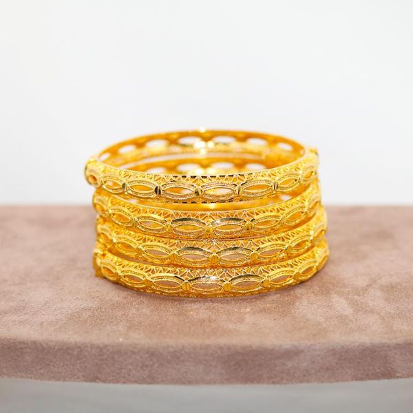 

bangle 4 pçs na moda grânulo ouro cor arábia árabe pulseiras para meninas 24k bola cobre pulseira feminino menina, Black