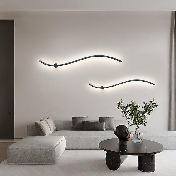 

wall lamps minimalist led lamp for living room bedside corridor black decor lights indoor home lighting fixtures bedroom sconce