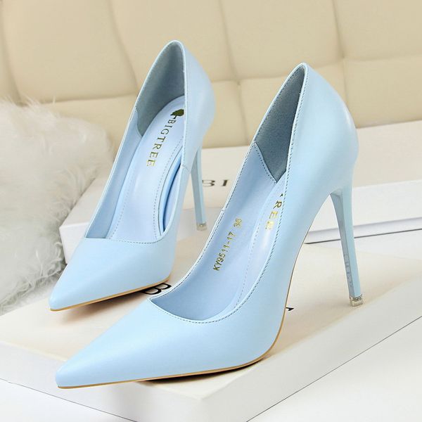 

korean-style fashion simple womens shoes high heel shoes thin heeled ultra-high-heel shallow mouth pointed shoes, Black