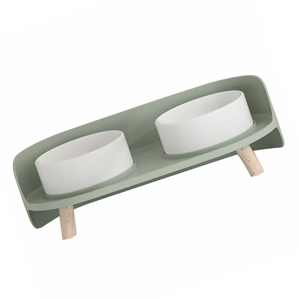 

cat bowls & feeders 1pc ceramic bowl protective cervical spine pet (mint green)