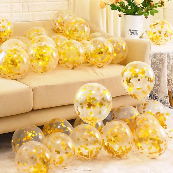 

2021 golden transparent bright piece balloon wedding romantic decoration wedding room scene birthday party decoration supplies