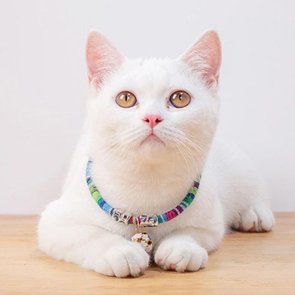 

cat collars & leads boho style collar with hollow bell ethnic kitten perros necklace pet supplies accessories small dog collier de chat