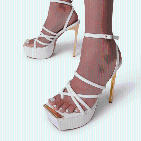 

sandals 2022 stiletto combination square toe water platform set-toe high-heel ladies, Black