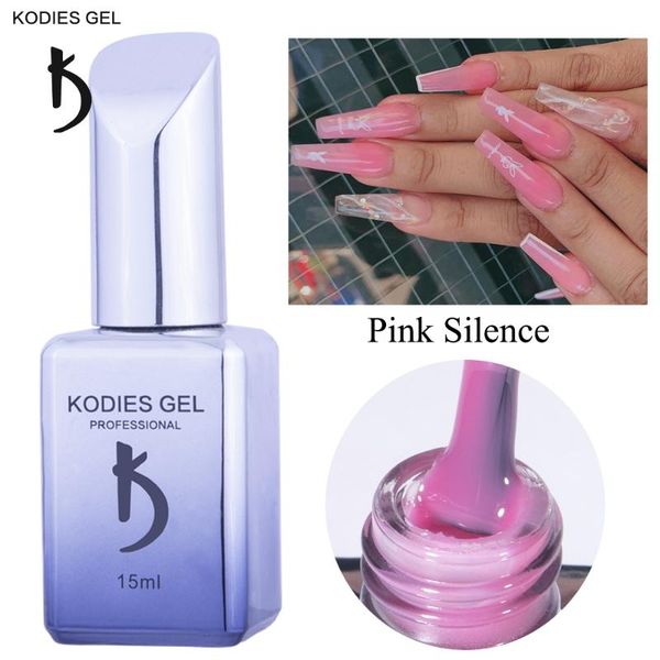 

nail gel kodies polish jelly pink semi-permanent uv varnish 15ml transparent gellac nails art summer paint for manicure, Red;pink