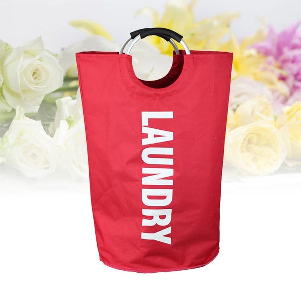 

laundry bags folding fabric basket anti-wear handled hamper bin(grey)