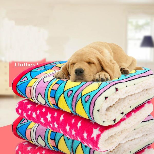 

fleece dog bed mat warm winter puppy cat house kennel small medium large dogs beds christmas sleeping blanket chihuahua
