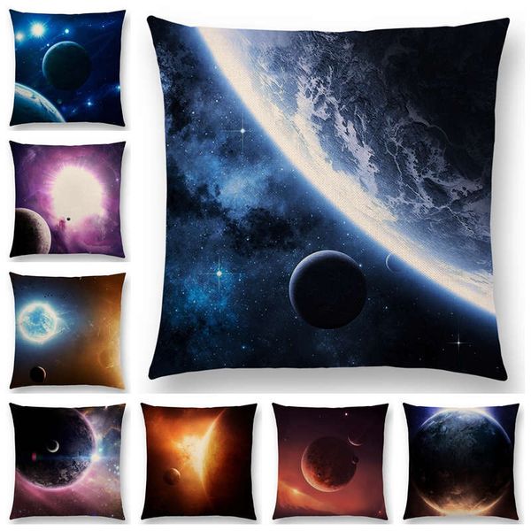

2021 new arrivals beautiful planets cushion cover space home decor sofa throw pillow case