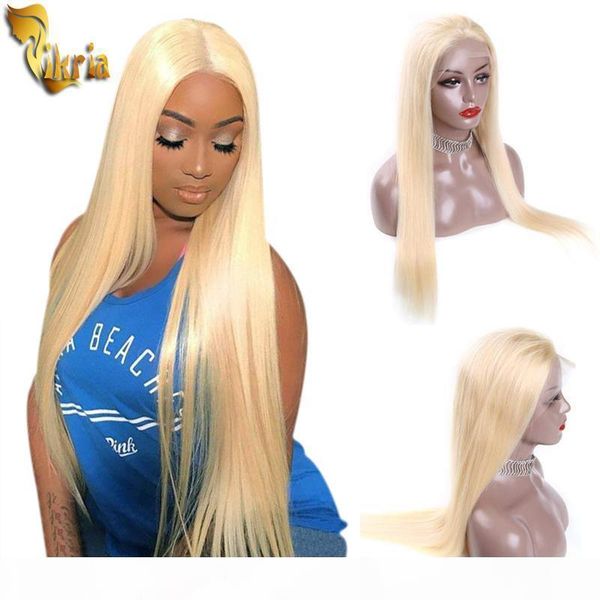 

613 blonde lace front wig brazilian straight 13x4 lace front human hair wigs pre plucked baby 8~20inches hair remy glueless 613 lace wigs, Black;brown