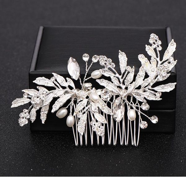

silver color pearl crystal wedding hair combs hair accessories for bridal flower headpiece women bride hair ornaments jllexf