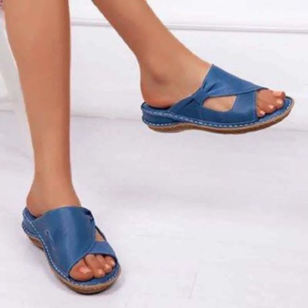 

sandals women retro gladiator summer shoes for flip flops fashion beach ladies slippers female plus size 43, Black