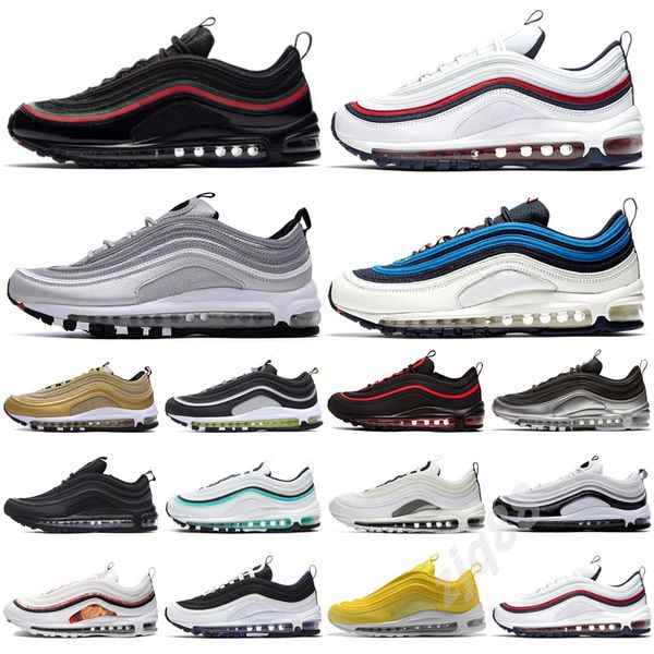

2021 sports shoes og gold silver bullet triple white black mens womens trainer sneakers size 36-46