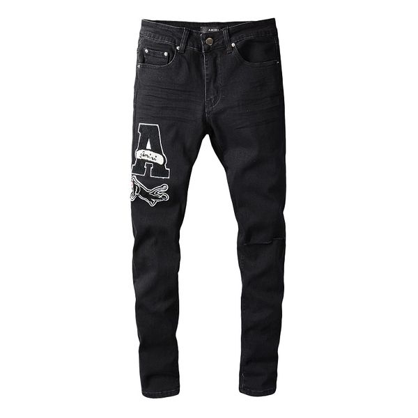 

2021 mens designer jeans distressed ripped biker slim fit motorcycle denim for men s fashion jean mans pants pour hommes #689, Blue