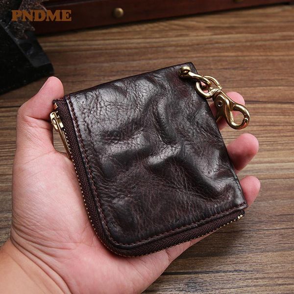 

wallets pndme vintage high-quality genuine leather men's small wallet fashion simple luxury real cowhide women's youth mini coin p, Red;black