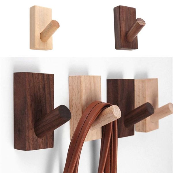 

hooks & rails wall mounted coat hook natural wood bathroom wooden rack clothes hanger decor key holder hat scarf handbag storage