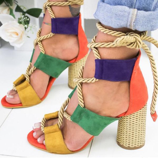 

women sandals wedge espadrilles summer shoes woman 7cm high heels gladiator women heels sandals lace up platform sandals, Black